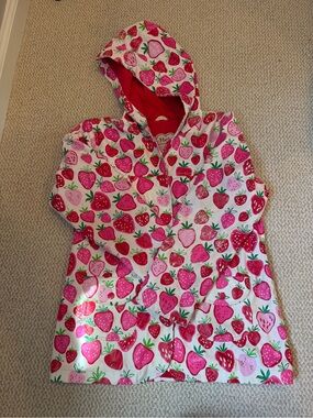 Hatley Pink and Red Strawberry Rain Jacket